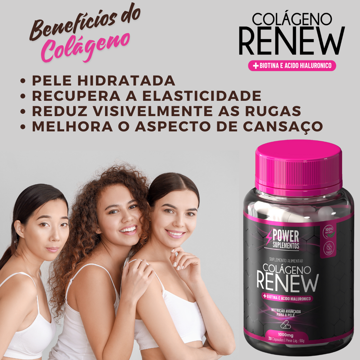 Colágeno Verisol Renew | Rejuvenesça Anos com a Melhor Fórmula Avançada de Colágeno Verisol Contra Rugas do Brasil